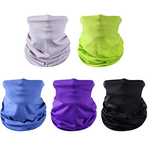 Face Scarf/Neck Cover/for Sun Hot Summer Cycling Hiking Fishing 5 Pack Fasoar Neck Gaiter Face Cover 